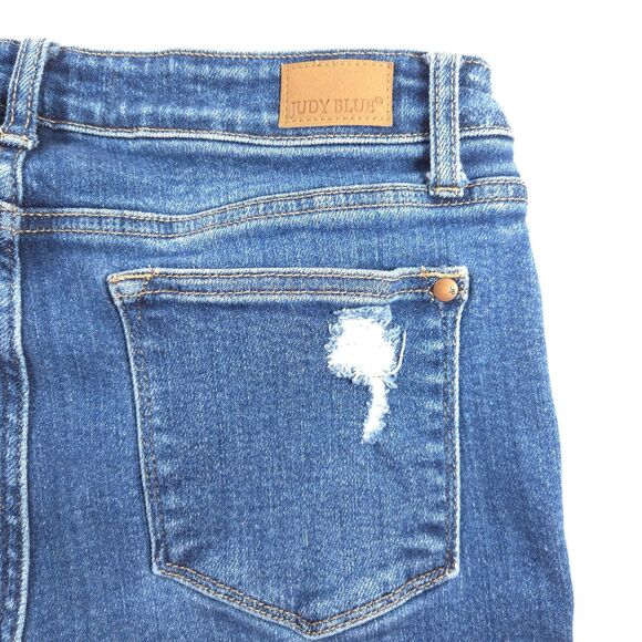 Judy Blue Button Zip Denim Medium Wash Jeans Womens Size 9/29 Blue - Picture 4 of 8